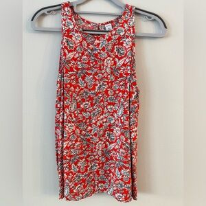 Old Navy | Women’s Red-Orange Floral Tank Top | M